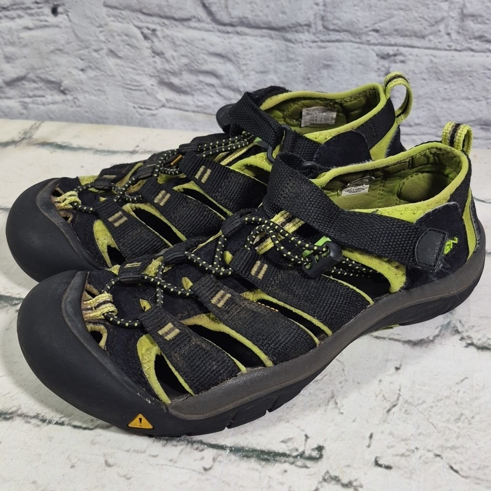 Keen Newport H2 Waterproof‎ Shoes Big Boys 3 Black Lime Green 1009965